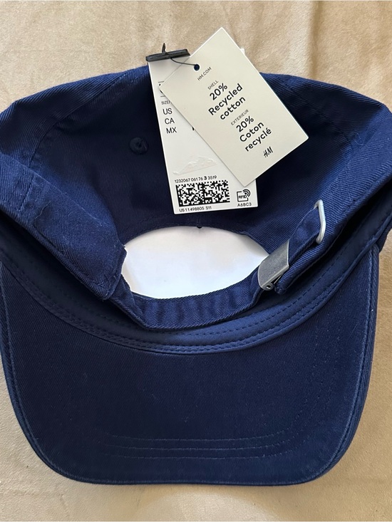 H&M Embroidered Motif Twill Baseball Cap Navy Blue NWT main image 5